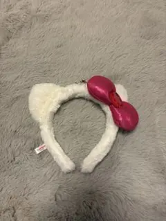 猫耳ファー素材カチューシャ ピンクリボン