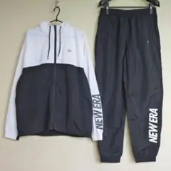 NEW ERA　ニューエラ　薄手　ナイロン　セットアップ　ホワイト＆ブラック　L