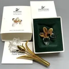 Swarovski スワロフスキー 美品 クリスタルメモリーズ ブローチ 2点