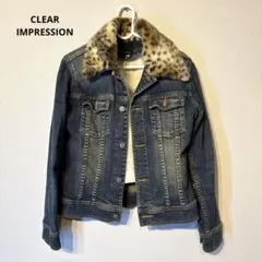 CLEAR IMPRESSION デニムジャケット ファー襟付きのサムネイル