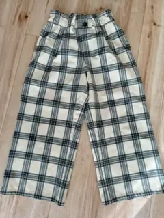 GU チェック柄 ゴムウエストパンツ 130