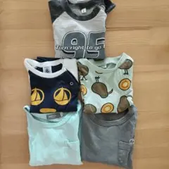 ベビー キッズ 長袖Tシャツ 5枚セット 74- 80cm