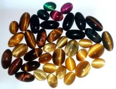 タイガーアイ ルース カボション 虎目石 キャッツアイ模様 パワーストーン