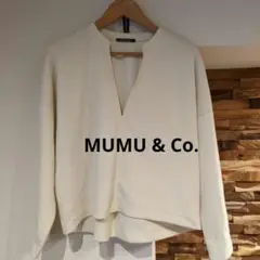 MUMU & Co. 長袖トップス　アイボリー 　Vネック なめらかやわらか　L