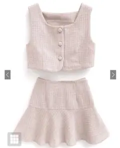 GRL ツイードビスチェ×ミニスカートセットアップ ピンク [dk1255]