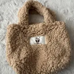 BR ファー トートバッグ ベージュ