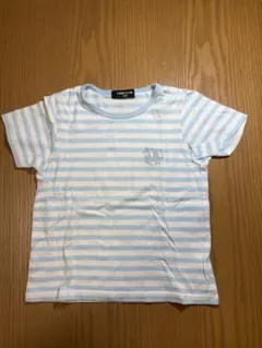 COMME CA ISM キッズ Tシャツ 100A ボーダー ライトブルー