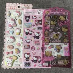 ハローキティ 日焼けキティ シール 3点/ドロップジェリーシール 平成コギャル