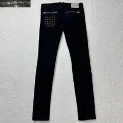 y2k NO ID . バイカー スキニーデニム パンツ スタッズ ブラックのサムネイル