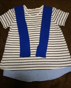 お値下げ!!    ボーダーTシャツ      肩掛けカーディガン風