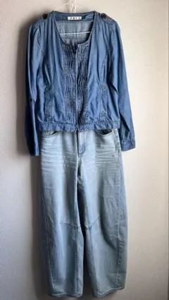 ライトブルー デニムカバーオール