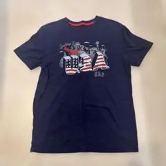 GAP キッズ Tシャツ ネイビー USAプリント