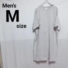 H&M メンズ 半袖 Tシャツ M グレー 無地 丈長め 古着 シンプル 春夏