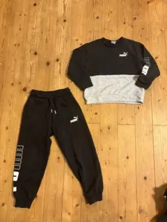 PUMA スウェットセット 110cm 黒/グレー