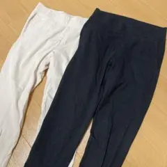 UNIQLO ウルトラストレッチリブレギンスパンツ S　２枚セット　白　黒