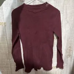 Lacoste リブ編み ハイネック長袖トップス