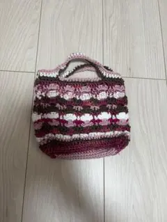 ハンドメイド　ハンドバッグ　毛糸