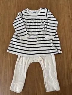 プチバトー　ワンピースロンパース　12m74cm