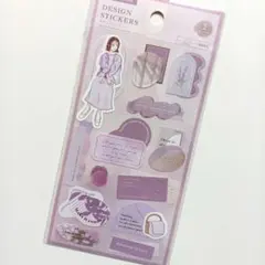 デザインシール くすみカラー　ラベンダー　ダイソー　手帳デコ