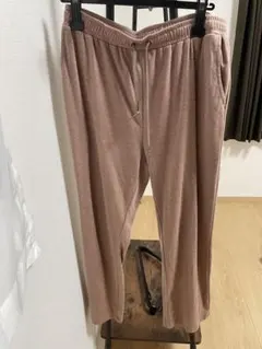 オレンジのルームウェアパンツ ウエストゴム ポケット付き