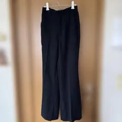 GU スリット フレア スラックス 黒