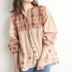 スローブイエナ　インド刺繍　ブラウス　14300