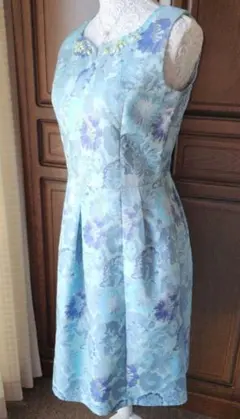 【美品】Super Beauty ノースリーブ フラワーワンピース サイズ40