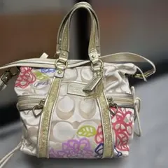 Coach ショルダーバッグ ベージュ 花柄