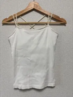w closet パットつきキャミソール　リブ柄キャミソール　ホワイト系のサムネイル