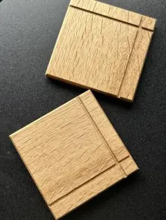 木製 ハンドメイド コースター セット 杢目