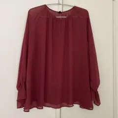UNIQLO ユニクロ 長袖 ブラウス ボルドー Mのサムネイル