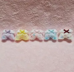 赤ちゃん　お洋服　フリルサロペット五点セット　ハート　リボン