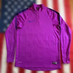 NIKE DRI-FIT FOOTBALL ハーフジップハイネック ロンT 紫L