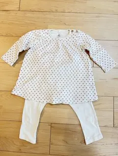 【美品】プチバトー ワンピース　レギンスセット　86cm
