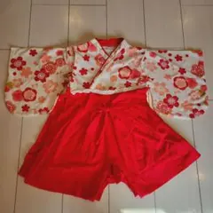 Sale❗花柄 ベビー着物　袴風　ロンパース　七五三　お食い初め