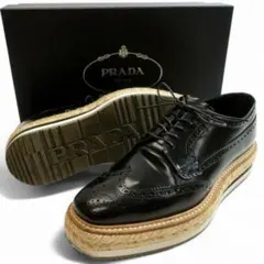 良品 PRADA プラダ 2EG015 定12.4万 ダービー シューズ 靴 5