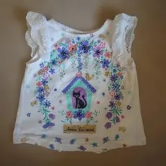 M*n様 ♡Anna Sui mini 花と猫プリント♡Tシャツ♡80サイズ♡ア