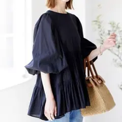 JOURNAL STANDARD コットンティアードハーフスリーブブラウス