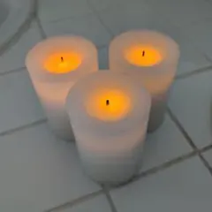 電池式キャンドル3個セット　ホワイト　ろうそく