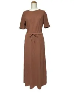 O116★洗えるビームス ハートBEAMSニットワンピース ロング マキシ女性用