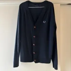 FRED PERRY ネイビーカーディガン 42(XL相当）