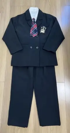 160cm フォーマルスーツ 黒 シャツ付き 卒業式