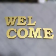 ゴールド アルファベット オブジェ WELCOME