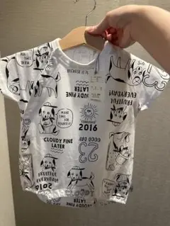 犬のイラスト 半袖ロンパース　値札付き　サイズ70