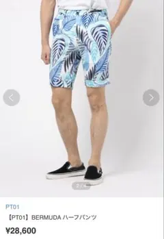 PT01 BERMUDA ハーフパンツ 葉柄　リーフ柄のサムネイル