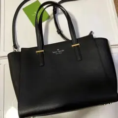 【ほぼ新品】ケイトスペード黒2wayレザーバック ハンドバックショルダーバック