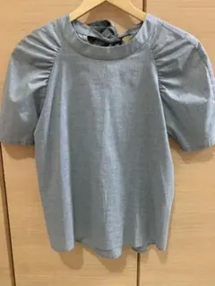 バックリボン パフスリーブ 半袖ブラウスのサムネイル