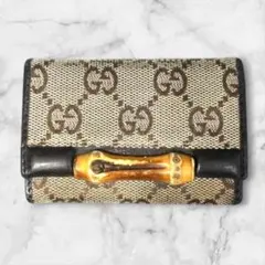 Gucci GGパターン キーケース バンブーハンドル