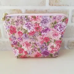 ハンドメイド♡ファスナーポーチ　花柄