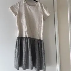 半袖Tシャツワンピース /黒 ギンガムチェック